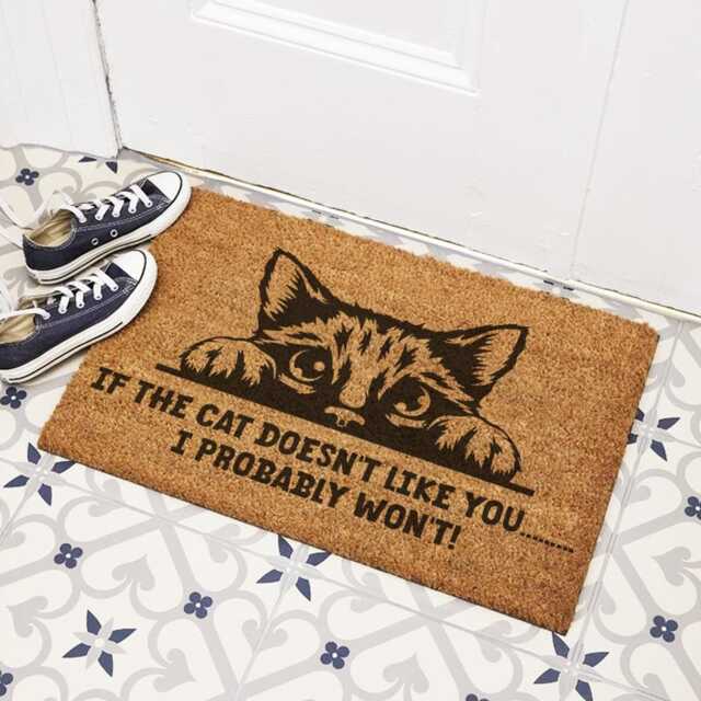 If The Cat Doesn't Like You Custom Indoor Coir Door Mat - 60x40cm