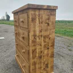 Rustic Solid Pine Chest Of Drawers - Handmade Wooden Storage, Farmhouse Style Furniture - thumbnail 2