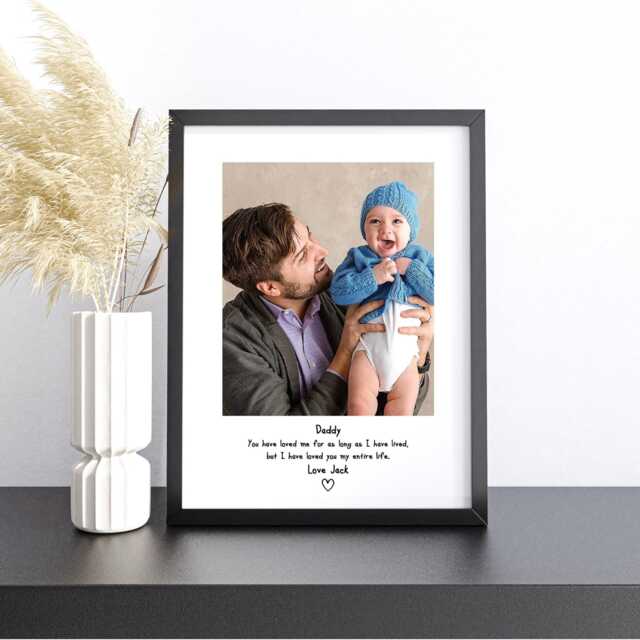 Daddy Frame, Personalised Photo Frame For Daddy, Print From Child, Picture Print, Fathers Day Birthday Gift - image 1