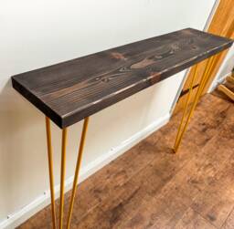 Rustic Wood Console Table With Hairpin Legs - thumbnail 1