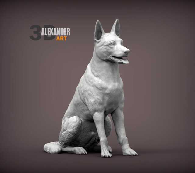 3D Printed Belgian Malinois Figurine Dog Lover Gift, Home Decor - image 1