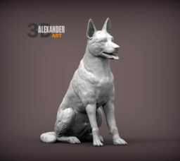 3D Printed Belgian Malinois Figurine Dog Lover Gift, Home Decor