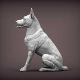 3D Printed Belgian Malinois Figurine Dog Lover Gift, Home Decor - thumbnail 3