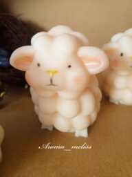 Easter Sheep Candle Soy Beeswax Blend, Eco-Friendly Decor - thumbnail 1