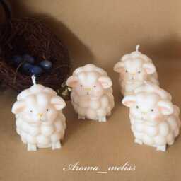 Easter Sheep Candle Soy Beeswax Blend, Eco-Friendly Decor - thumbnail 2