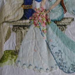 Butterfly Fairy Princess & Prince, Large Beaded Cross Stitch, Stitch Wall Hanging, Completed Ready To Frame - thumbnail 3
