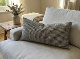 Modern Black, Gray & White Pillow Cover, Neutral Bed Euro Sham Or Lumbar - thumbnail 1