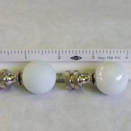 Opal White Lamp Finial, Shiny Or Frosted Glass Marble - thumbnail 2