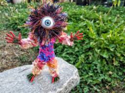 Motley Spiked Cyclops - Bendable Copper Wire Creature Fun, Unique, Fully Poseable Hand-Made Out Of Recycled & Repurposed Materials