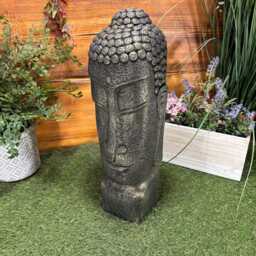 Stone Garden Gold Medium Buddha Head Statue Detailed Ornament Gift - thumbnail 4