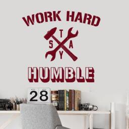 Wall Vinyl Decal Office Inspirational Words Quotes Work Hard Stay Humble Modern Home Or Decor - #1204Dz - thumbnail 2