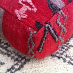 Floor Cushion Cover - Kilim Moroccan Vintage Made From Handwoven + Insert Only - No Filling - thumbnail 2