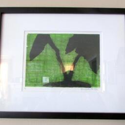 Wall Hanging, Monotype Print Of A Plant, Green Plant - thumbnail 2