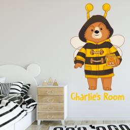 Paddington Tv Wall Sticker - Bee Personalised Name Decal Kids Art - thumbnail 1