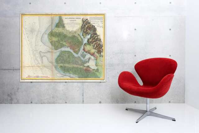 Antique San Antonio Creek Map Print Vintage Style - Matte, Photo, Or Canvas - image 1