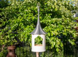 Whimsical Bird Feeder- Birdfeeder - Outdoor Stately Fairy Feeder For The Outdoors Hanging - thumbnail 1