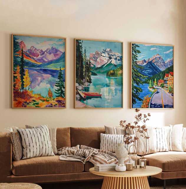 Set Of 3 Banff Canada Posters, Travel Posters Set, Prints, Canadian Wall Art, National Park Decor, Mountain Print - image 1