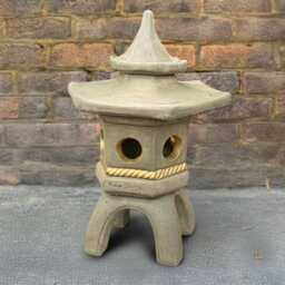 Chinese Pagoda Sculpture Stone Lantern Ornament Concrete Statue Oriental Cement Figurine Outdoor Zen Garden Decor Asian Temple Art - thumbnail 1