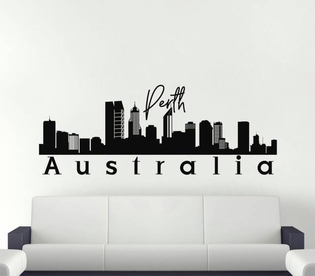 Perth Wall Decal, Skyline Vinyl Decal. Australia City, City Of Sticker, Office Decal - image 1