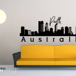 Perth Wall Decal, Skyline Vinyl Decal. Australia City, City Of Sticker, Office Decal - thumbnail 2