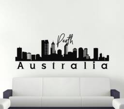 Perth Wall Decal, Skyline Vinyl Decal. Australia City, City Of Sticker, Office Decal - thumbnail 1