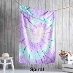 Valentines Day Gifts Tie - Dye Turkish Peshtemal, Beach Towel, Mandala, Sarong, Modern, Easy Carriage, Cover Up, Throw, Trendy, Great Gift - thumbnail 3