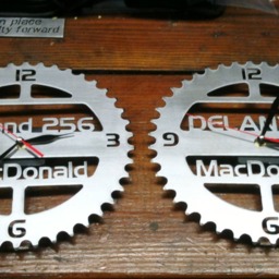 Personalized Bike Sprocket Clock Real Steel Metal Art, Handmade Usa - thumbnail 3