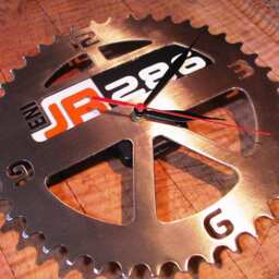 Personalized Bike Sprocket Clock Real Steel Metal Art, Handmade Usa - thumbnail 4