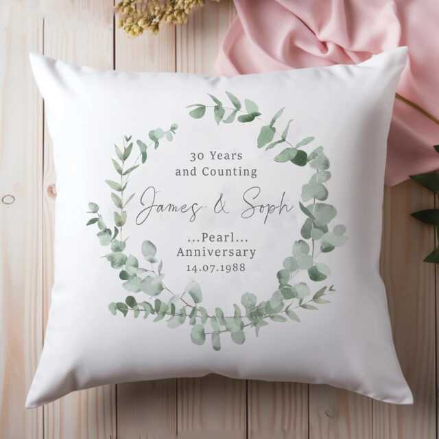 Personalised Anniversary Cushion Cover, Gift, Love Couple Gift For Her, Cushion - image 1