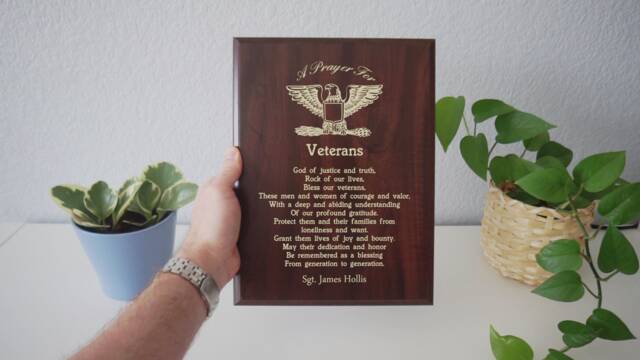 Military Veteran Prayer Plaque - Honor For Sacrifices Made Defending Freedom Others Take Granted - image 1