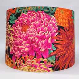Bright Floral Kaffe Fassett Japanese Chrysanthemum Fabric Lampshade Red, Orange, Pink - thumbnail 2
