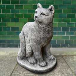 Sitting Concrete Cat Statue Outdoor Garden Kitten Sculpture Handmade Memorial Decor Cement Pet Ornament Stone Figure Cat Lover Gift - thumbnail 3