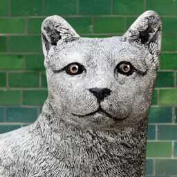 Sitting Concrete Cat Statue Outdoor Garden Kitten Sculpture Handmade Memorial Decor Cement Pet Ornament Stone Figure Cat Lover Gift - thumbnail 2