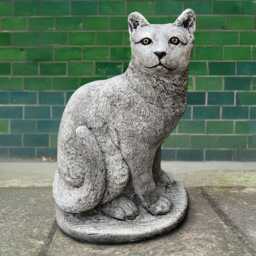 Sitting Concrete Cat Statue Outdoor Garden Kitten Sculpture Handmade Memorial Decor Cement Pet Ornament Stone Figure Cat Lover Gift - thumbnail 1
