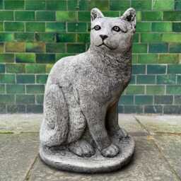 Sitting Concrete Cat Statue Outdoor Garden Kitten Sculpture Handmade Memorial Decor Cement Pet Ornament Stone Figure Cat Lover Gift - thumbnail 4