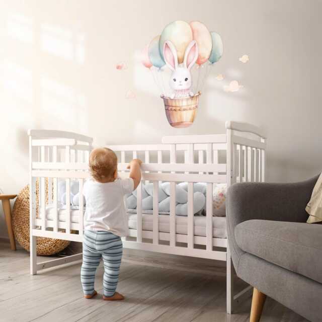 Flight in The Sky Wall Stickers For Children's Room, Beige Kids Room Decor, Animals Decal Baby Self Adhesive - image 1