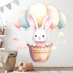 Flight in The Sky Wall Stickers For Children's Room, Beige Kids Room Decor, Animals Decal Baby Self Adhesive - thumbnail 2