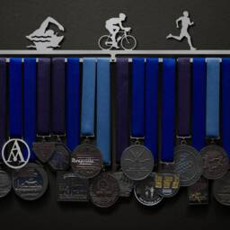 Triathlon Figures - No Text Male, Female, Or Stylized Figures Allied Medal Hanger Holder Display Rack - thumbnail 3