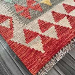 Kilim Runner Classic, Handmade Artisan Afghan Turkish Persian Qashqai Navajo Bohemian Natural Wool Flatweave Rug 190x70 cm - thumbnail 4