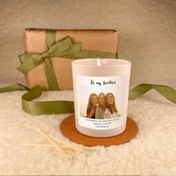 Personalised Friendship Photo Scented Candle Gift Set, Custom & Text, Christmas Gift For Friend Bestie - thumbnail 3