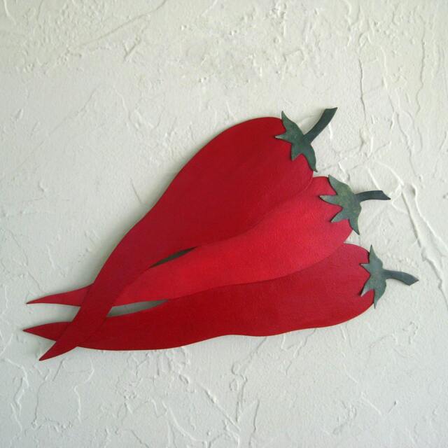 Red Pepper Metal Wall Art Upcycled Kitchen Decor - 9x13 - image 1