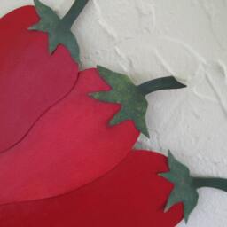 Red Pepper Metal Wall Art Upcycled Kitchen Decor - 9x13 - thumbnail 2