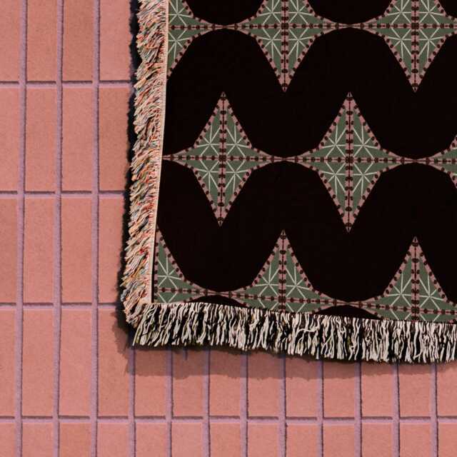 Psychedelic Earth Tone Waves Woven Throw Blanket - image 1