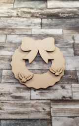 Christmas Wreath Craft Blanks Kit Bow Holly Hanger - thumbnail 1