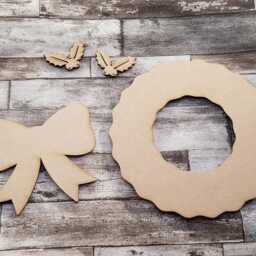 Christmas Wreath Craft Blanks Kit Bow Holly Hanger - thumbnail 4