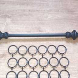 Curtain Rail Set-Upwrought Iron - Forged Steel Hand Crafted in UK + Free Fittings - thumbnail 2