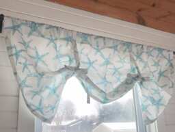 starfish Tie Up Shade, Designer Valance , Beach Decor M Valance, Modern Home Decor, Nursery Kitchen Curtain - thumbnail 1