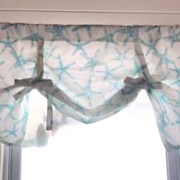 starfish Tie Up Shade, Designer Valance , Beach Decor M Valance, Modern Home Decor, Nursery Kitchen Curtain - thumbnail 3