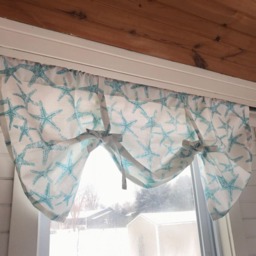 starfish Tie Up Shade, Designer Valance , Beach Decor M Valance, Modern Home Decor, Nursery Kitchen Curtain - thumbnail 2
