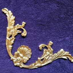 Pair Ornate Applique Panel Louis Xv Floral Gilt White French Style Decorative Wall Furniture Onlay Moulding Pediment Plastic Decoration - thumbnail 2